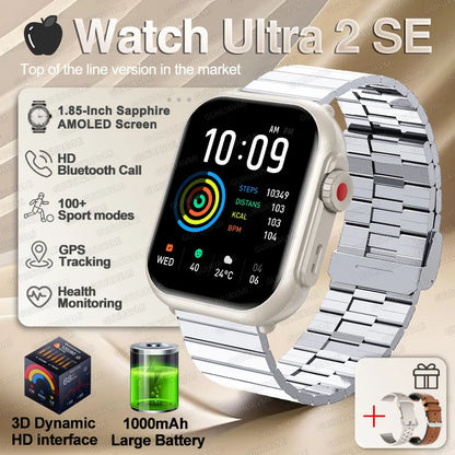 Apple Watch Ultra 2 masculino feminino pulseira inteligente bateria de 1000mAh GPS tela AMOLED chamadas por Bluetooth esportivo à prova d'água