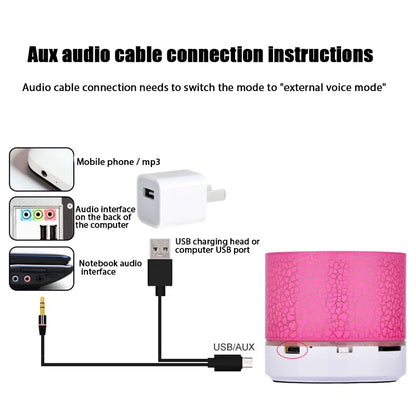 A9 Caixa de Som Bluetooth Sem Fio Colorida e Deslumbrante Mini Portátil para Exteriores Subwoofer Caixa de Som Musical para Celular Cartão TF PC