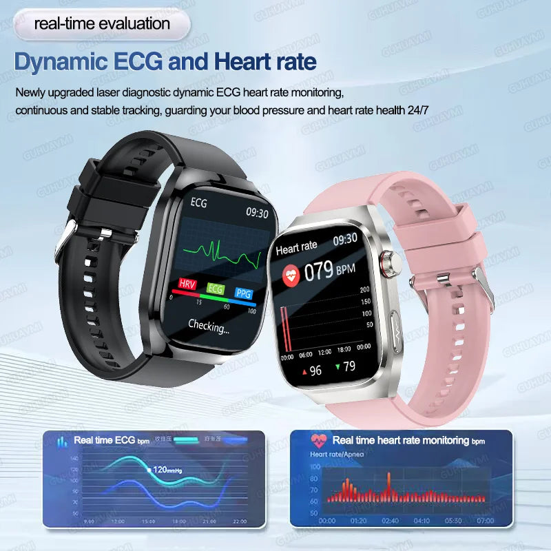 novo smartwatch 2025 ECG+PPG análise precisa de ácido úrico pressão arterial análise corporal de órgãos chamadas em HD