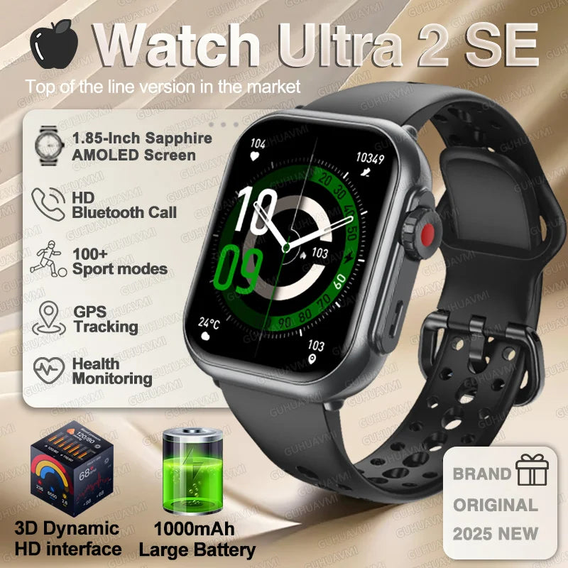 Apple Watch Ultra 2 masculino feminino pulseira inteligente bateria de 1000mAh GPS tela AMOLED chamadas por Bluetooth esportivo à prova d'água