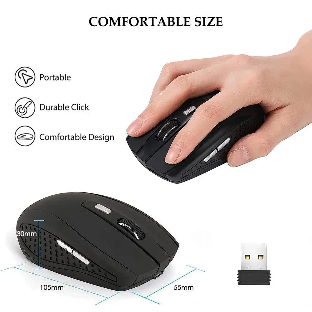 mouse sem fio portátil 2.4G mouse ergonômico óptico para escritório com níveis de DPI ajustáveis até 1600 para notebook, laptop e MacBook