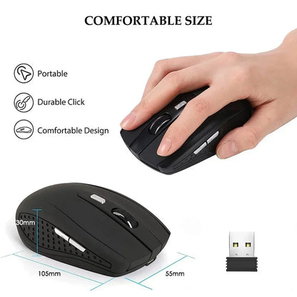 mouse sem fio portátil 2.4G mouse ergonômico óptico para escritório com níveis de DPI ajustáveis até 1600 para notebook, laptop e MacBook