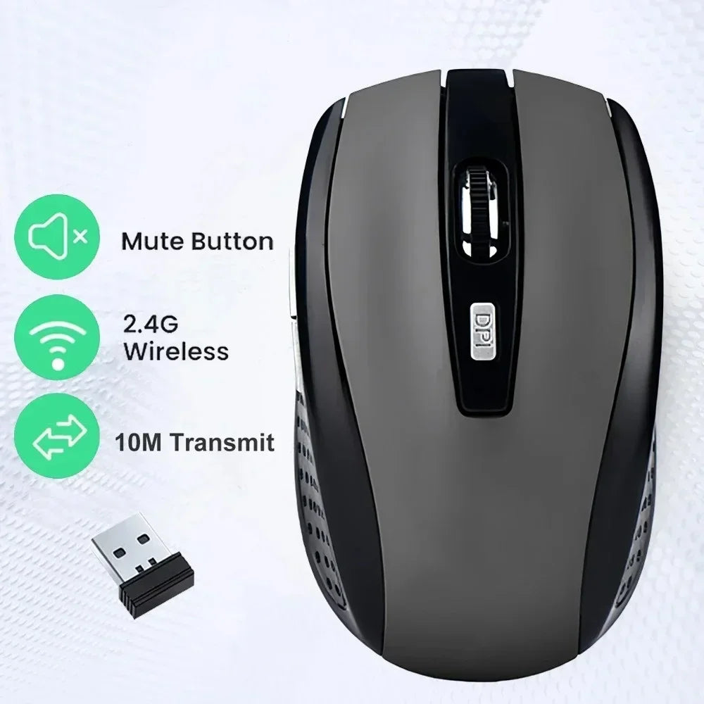 mouse sem fio portátil 2.4G mouse ergonômico óptico para escritório com níveis de DPI ajustáveis até 1600 para notebook, laptop e MacBook
