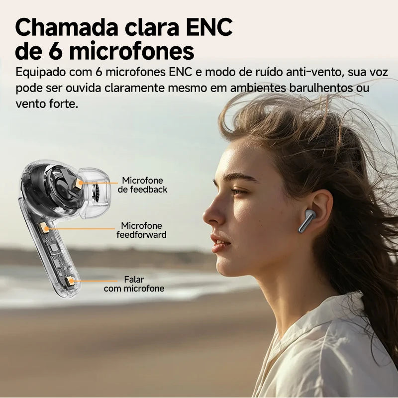 fone de ouvido sem fio QCY MeloBuds Pro ANC bluetooth 5.3 áudio de alta resolução com LDAC earbuds com cancelamento de ruído ativo de 46dB headphones