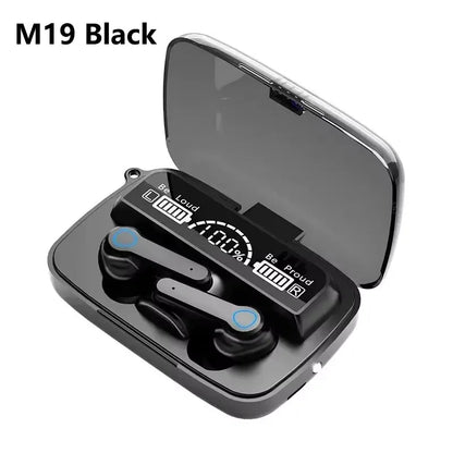 Fone de ouvido Bluetooth M41 sem fio com tela digital Smart Touch e luz colorida com sucção magnética