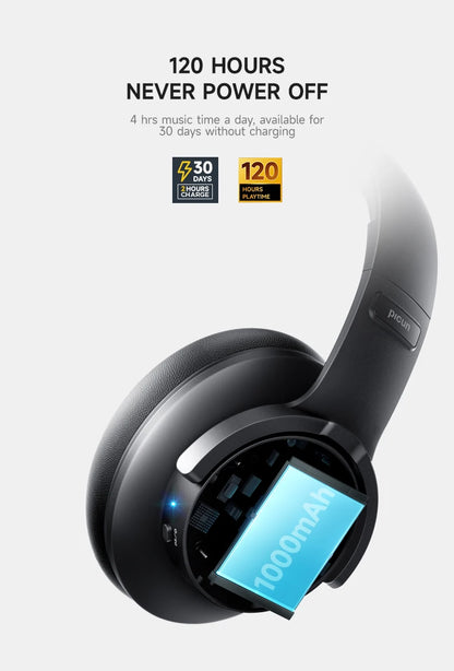 Fones de ouvido Bluetooth Picun B8 com 120 horas de reprodução, modo Bluetooth 3EQ sem fio, baixa latência, chamadas viva-voz, fones de ouvido sobre a orelha