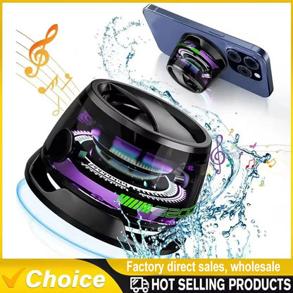 novo alto-falante bluetooth com luz multicolorida rgb e suporte magnético para celular alto-falante estéreo mini para viagem com luz rgb