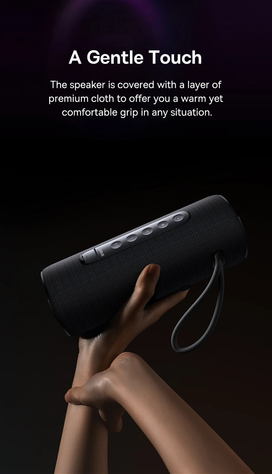 Caixa de Som Portátil Baseus AeQur VO20 para Camping, Bluetooth 5.3, Graves Potentes, 15 Horas de Reprodução, Mini Caixa de Som Sem Fio para Uso Externo, IPX5