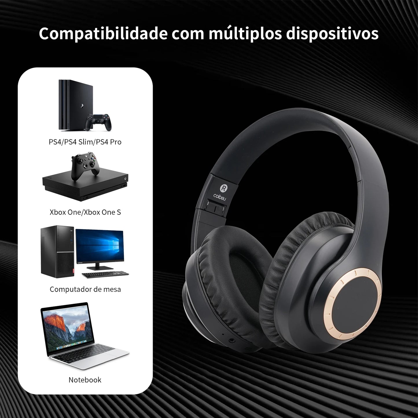 Fones de Ouvido Sem Fio Bluetooth de Alta Qualidade