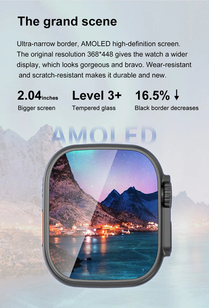 relógio inteligente DT Ultra 3 tela AMOLED 4GB player MP3 MP4 Bluetooth compartilhamento de rede loja de apps ChatGPT IA inteligente