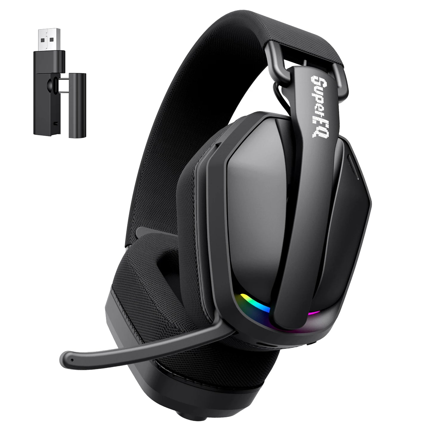 oneodio g19bt headset gamer sem fio 2.4g com microfone transmissor usb/tipo c fones de ouvido over-ear com rgb para ps5/ps4/pc/celular