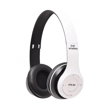Fone de Ouvido Estéreo P47 – Headset Bluetooth 5.0 Dobrável, Sem Fio