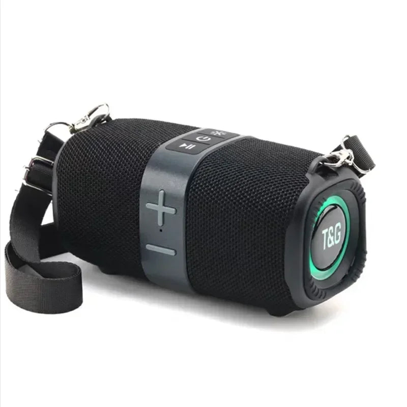 Caixa de som Bluetooth portátil T\&G TG667 com luz de led