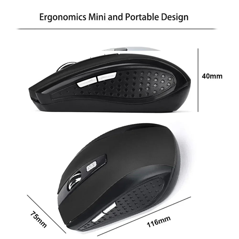 mouse sem fio portátil 2.4G mouse ergonômico óptico para escritório com níveis de DPI ajustáveis até 1600 para notebook, laptop e MacBook