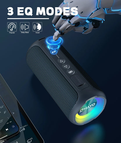 Caixa de Som Bluetooth Ortizan – 40W com Graves Reforçados, Portátil, Sem Fio, para Uso Externo, 30 Horas de Reprodução, À Prova d’Água IPX7, Bluetooth 5.3, Ideal para Banho