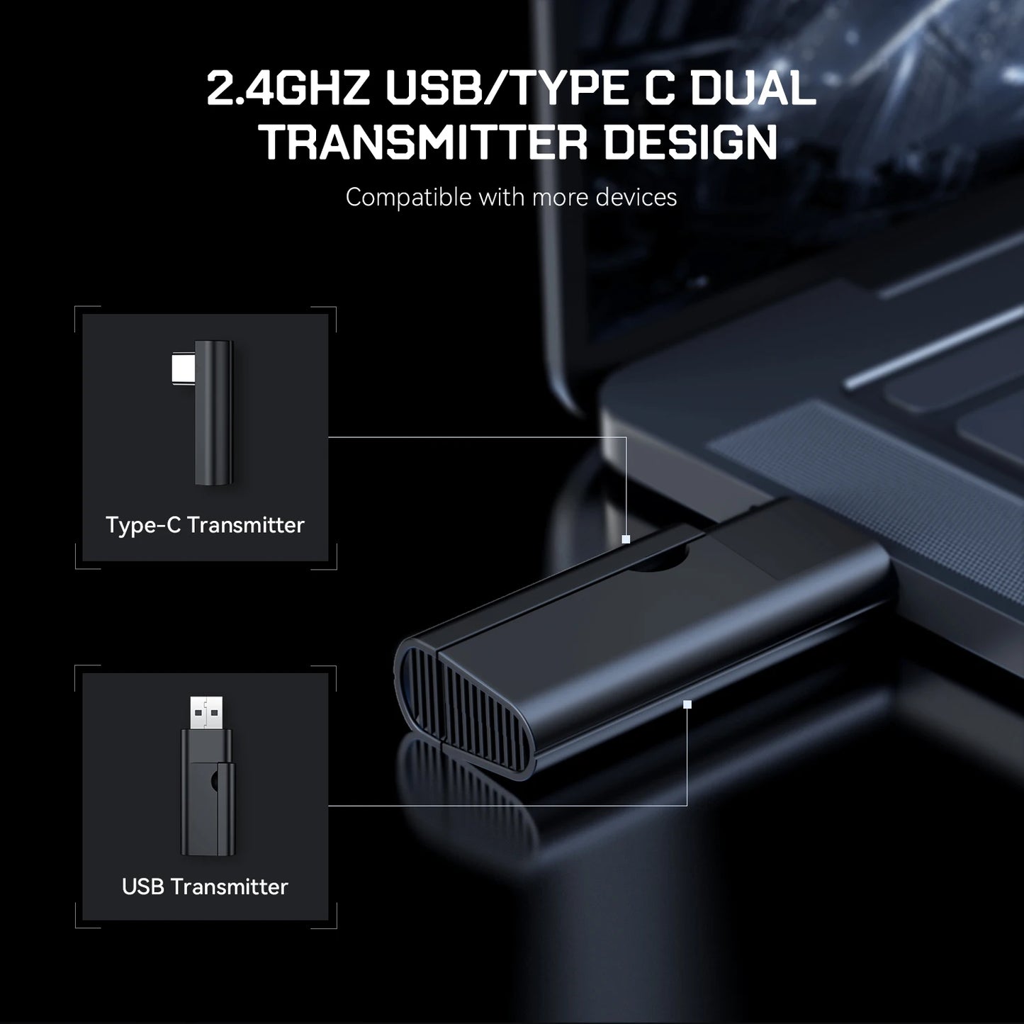 oneodio g19bt headset gamer sem fio 2.4g com microfone transmissor usb/tipo c fones de ouvido over-ear com rgb para ps5/ps4/pc/celular