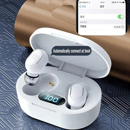 Fones de ouvido sem fio E7S TWS com controle Bluetooth, esportivo à prova d'água