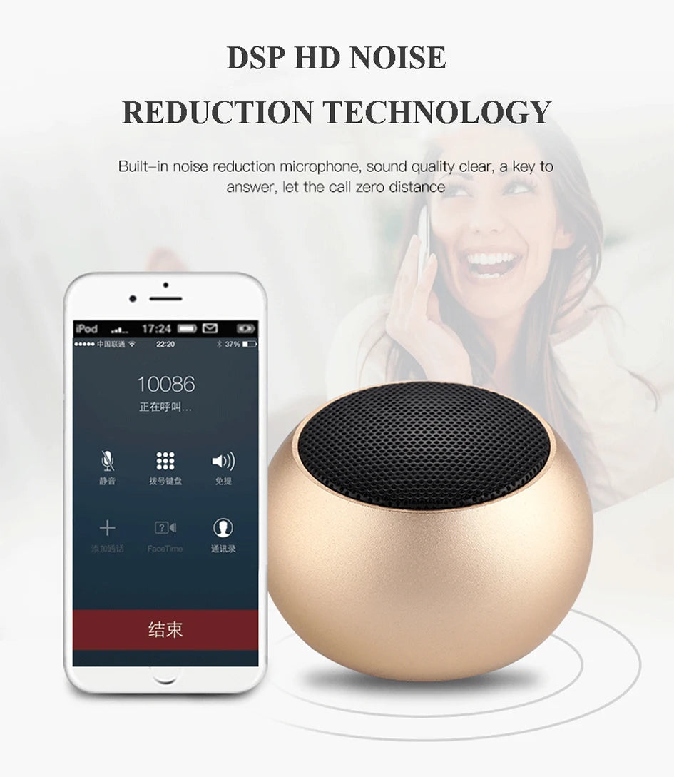 caixa de som bluetooth sem fio 5.3 portátil tws pequena metal aço cinza pesado subwoofer mini estéreo bluetooth para uso ao ar livre