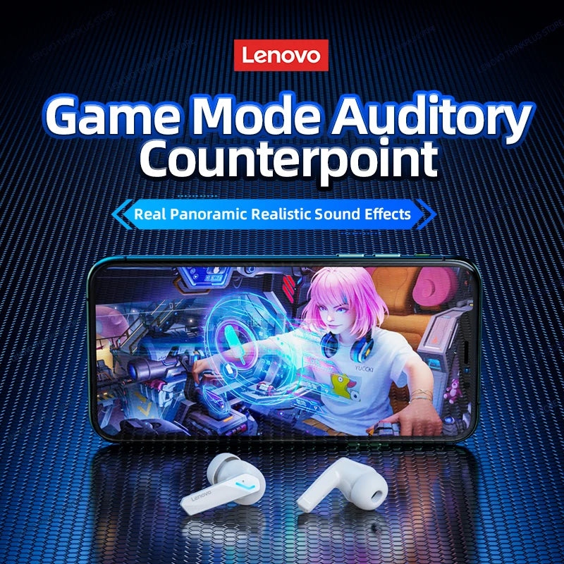 Fone de ouvido sem fio Bluetooth Lenovo GM2 Pro