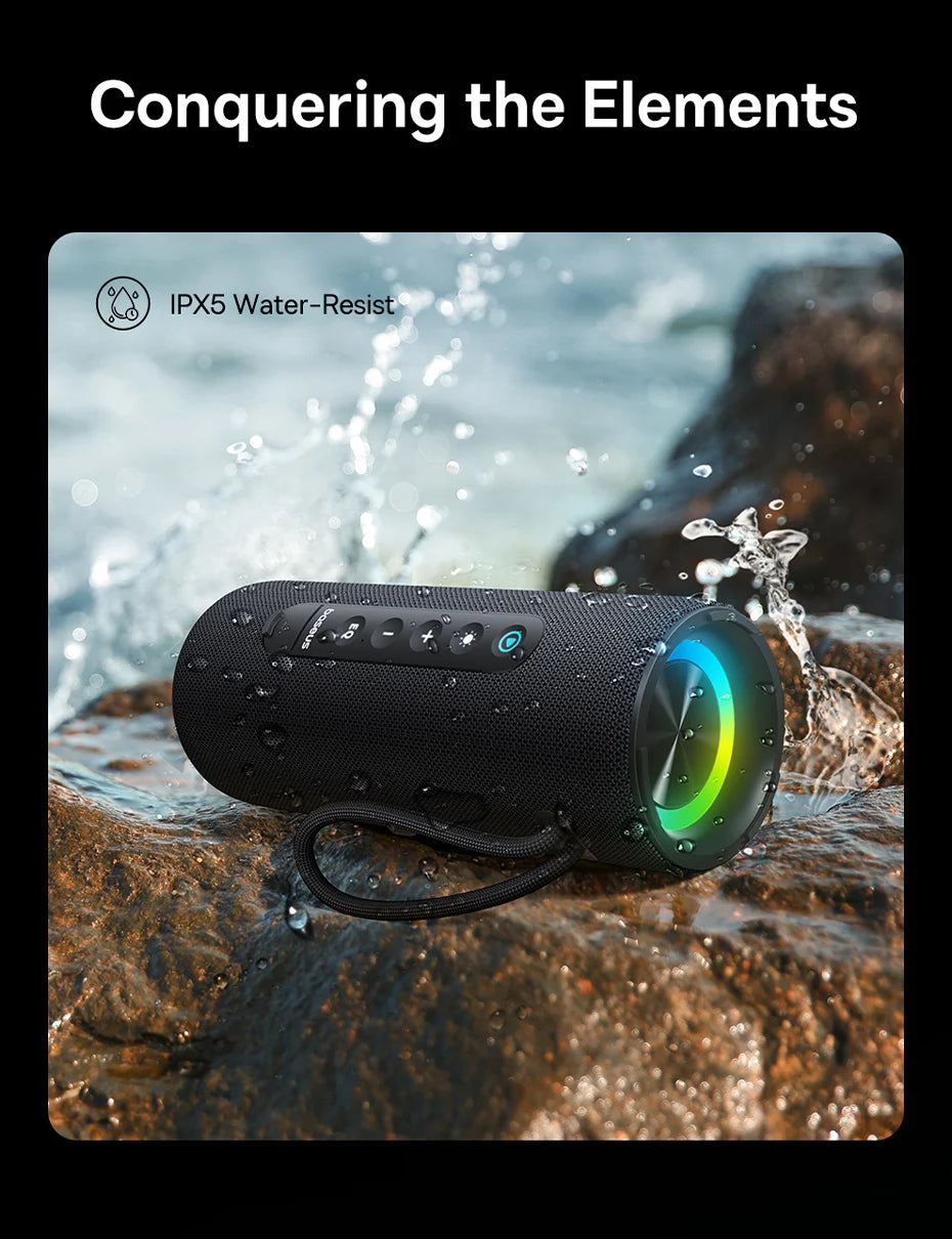 Caixa de Som Portátil Baseus AeQur VO20 para Camping, Bluetooth 5.3, Graves Potentes, 15 Horas de Reprodução, Mini Caixa de Som Sem Fio para Uso Externo, IPX5