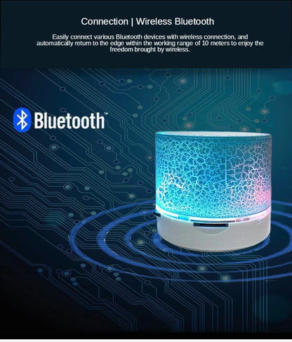 A9 Caixa de Som Bluetooth Sem Fio Colorida e Deslumbrante Mini Portátil para Exteriores Subwoofer Caixa de Som Musical para Celular Cartão TF PC