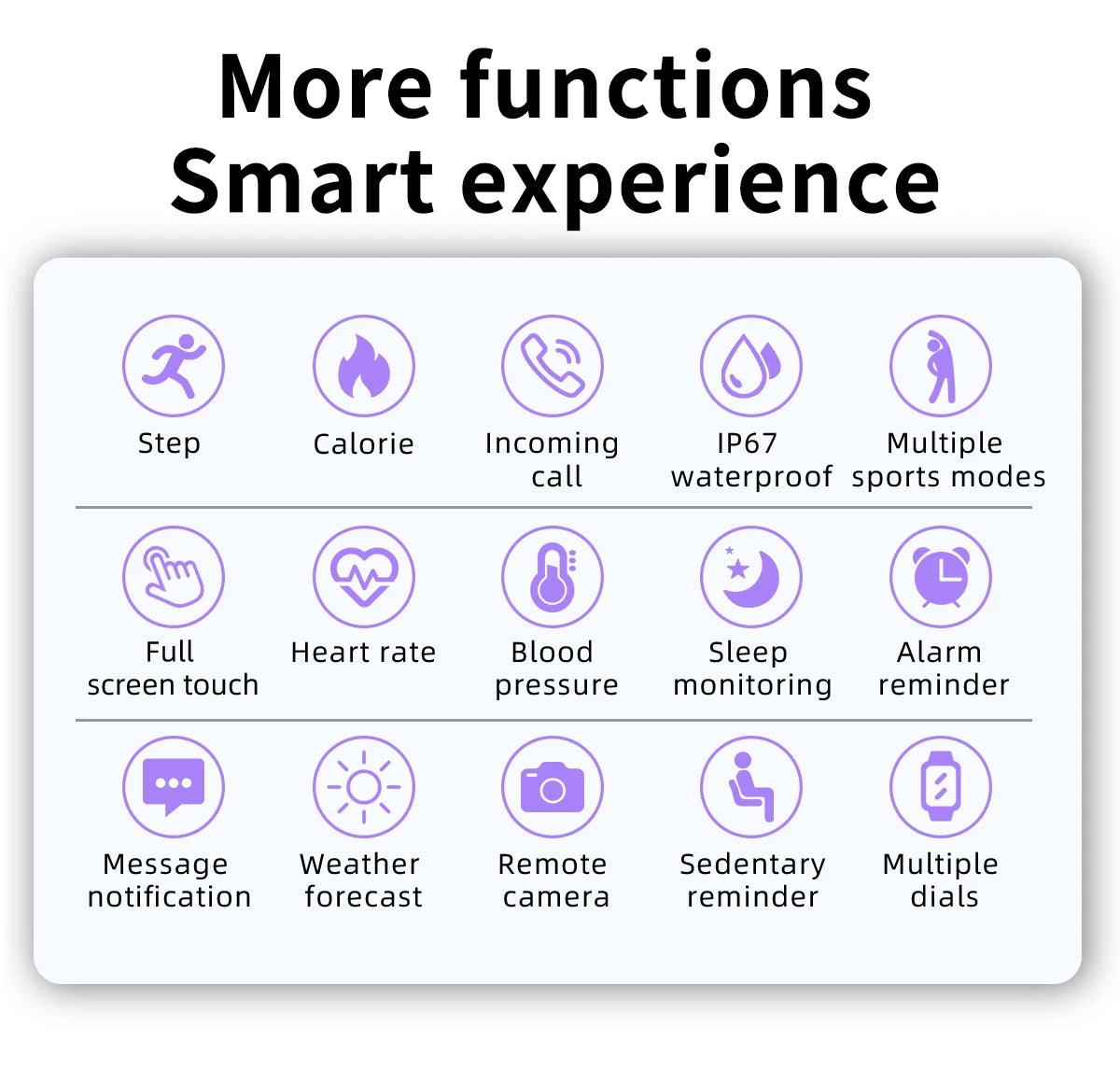 relógio inteligente à prova d’água com monitor de sono, frequência cardíaca, Bluetooth para Android e iOS