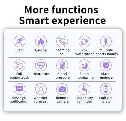 relógio inteligente à prova d’água com monitor de sono, frequência cardíaca, Bluetooth para Android e iOS