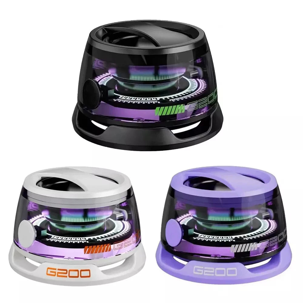novo alto-falante bluetooth com luz multicolorida rgb e suporte magnético para celular alto-falante estéreo mini para viagem com luz rgb
