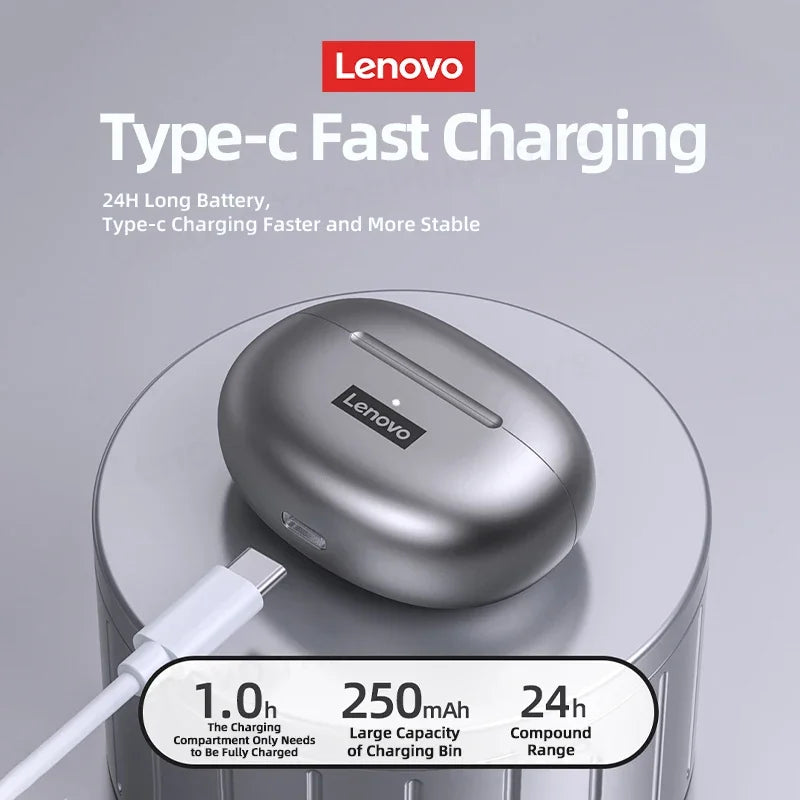 Fone de Ouvido Sem Fio Bluetooth Lenovo LP5 Original TWS com Longa Duração de Bateria, Fone Esportivo, Modo Duplo para Jogos, Chamada em HD, com Microfone.