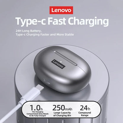 Fone de Ouvido Sem Fio Bluetooth Lenovo LP5 Original TWS com Longa Duração de Bateria, Fone Esportivo, Modo Duplo para Jogos, Chamada em HD, com Microfone.