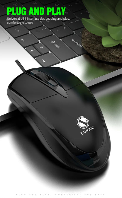 mouse com fio 301 para escritório e jogos para computador desktop, laptop e uso empresarial mouse óptico USB