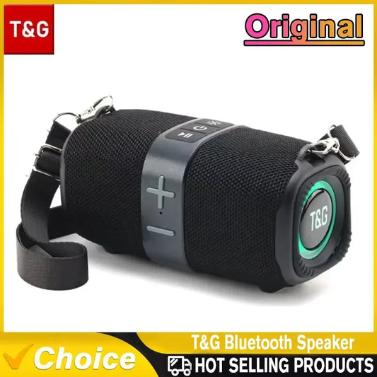Caixa de som Bluetooth portátil T\&G TG667 com luz de led