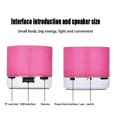 A9 Caixa de Som Bluetooth Sem Fio Colorida e Deslumbrante Mini Portátil para Exteriores Subwoofer Caixa de Som Musical para Celular Cartão TF PC
