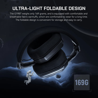 oneodio g19bt headset gamer sem fio 2.4g com microfone transmissor usb/tipo c fones de ouvido over-ear com rgb para ps5/ps4/pc/celular