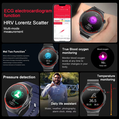 smartwatch para enfermagem e saúde laser cura pressão arterial relógio inteligente masculino frequência cardíaca pulso sono chamadas bluetooth monitor corporal smartwatch