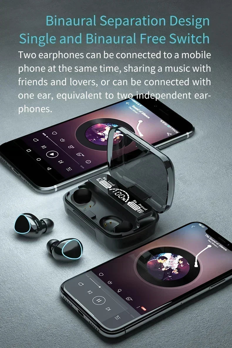 Fone de Ouvido Sem Fio M10 – Fones Bluetooth à Prova d’Água