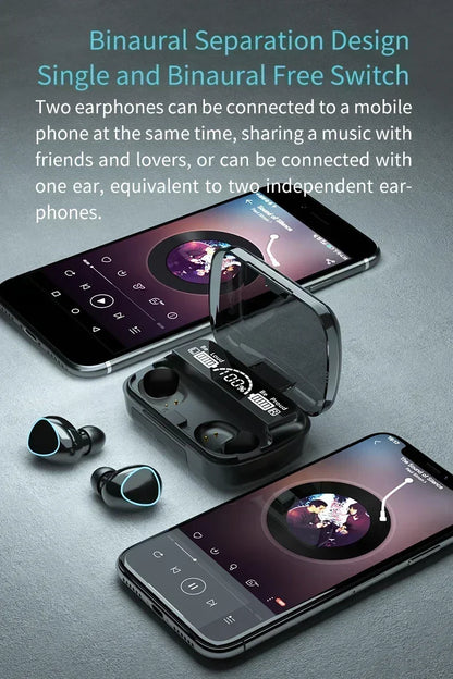 Fone de Ouvido Sem Fio M10 – Fones Bluetooth à Prova d’Água