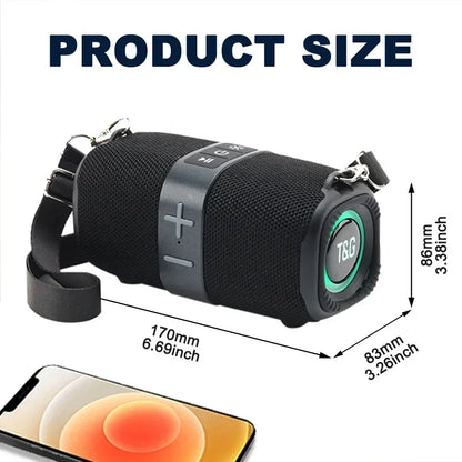 Caixa de som Bluetooth portátil T\&G TG667 com luz de led