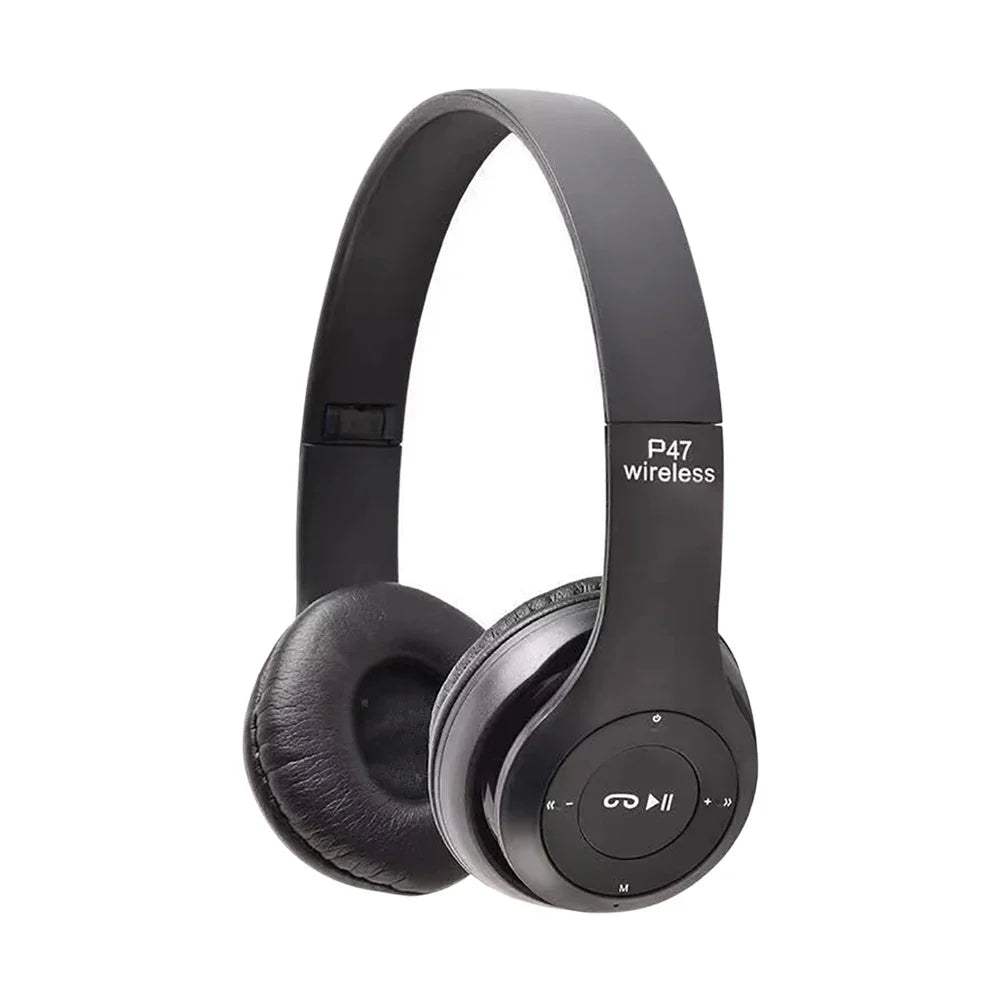 Fone de Ouvido Estéreo P47 – Headset Bluetooth 5.0 Dobrável, Sem Fio