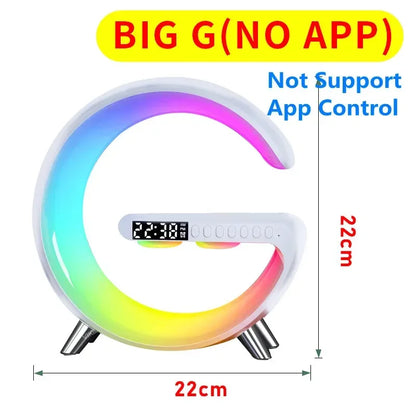 luminária inteligente com led e luz noturna rgb com alto-falante sem fio carregador rápido sem fio de 15w luminária de mesa para quarto criado-mudo ou sala gamer