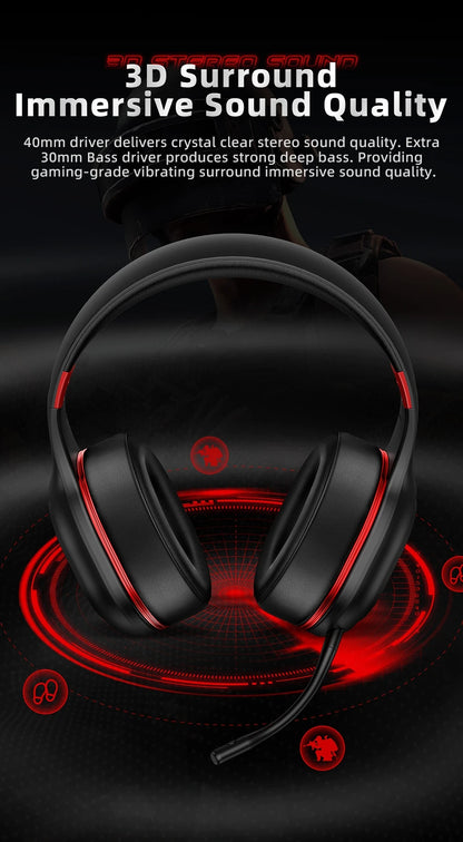 Fones de Ouvido Gamer Kofire UG-05 Headset Sem Fio 2.4G BT5.0 com Microfone, Luz RGB, Vibração, Fone Bluetooth para PS4 PS5 PC Switch