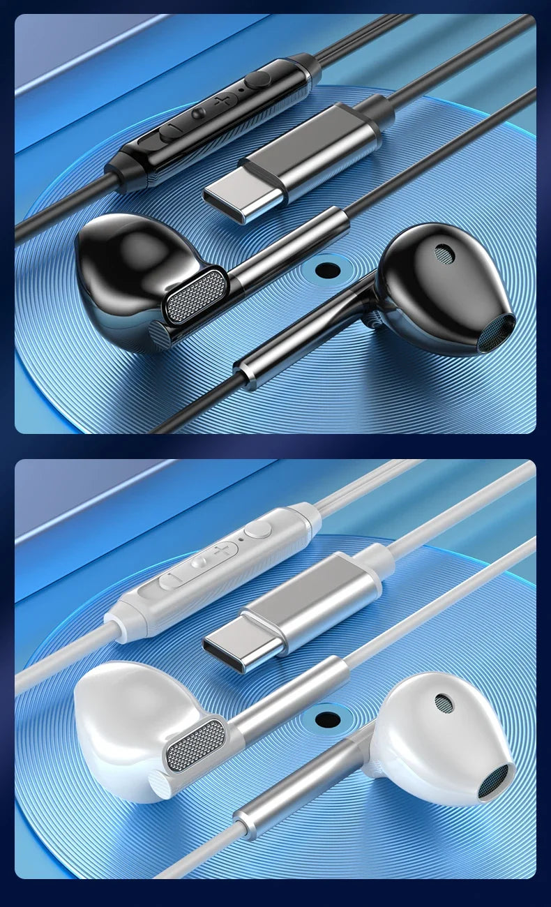 Fone de ouvido com cancelamento de ruído EARDECO 3,5 mm/tipo C