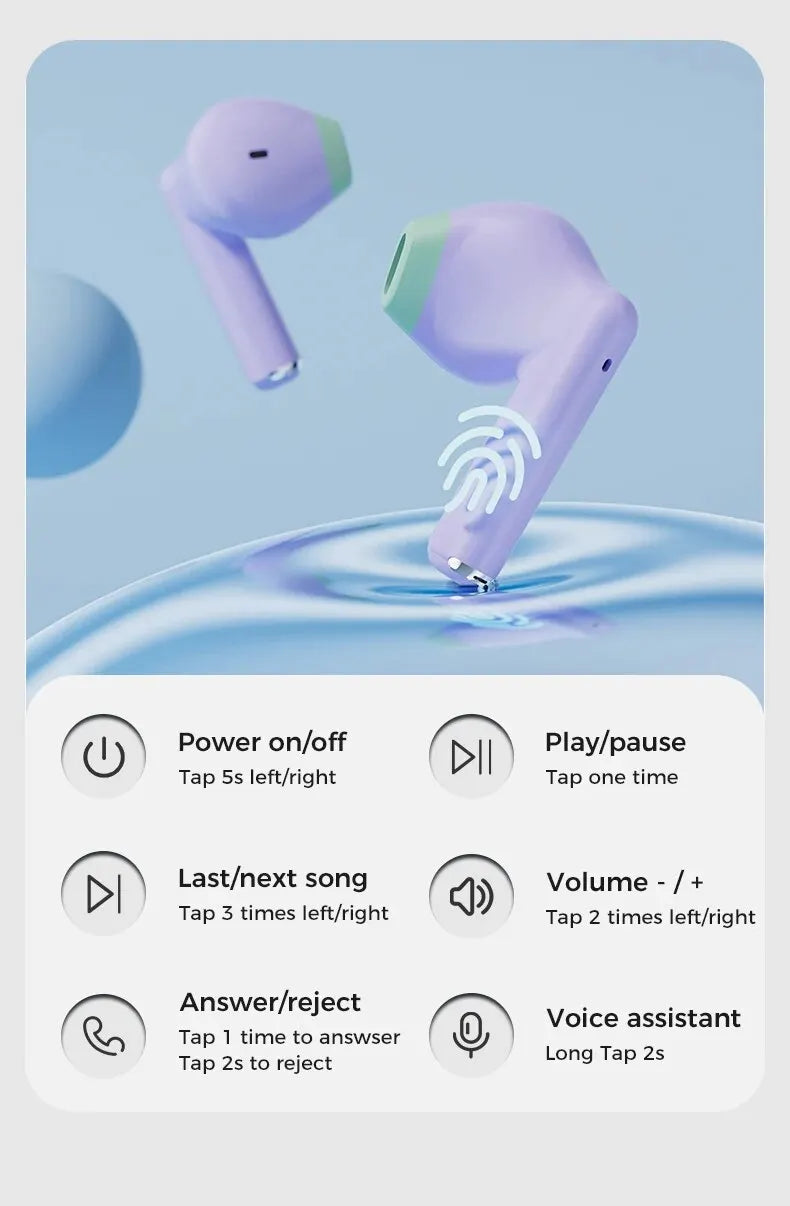 Fone de Ouvido Bluetooth Realfit F2 – Qualidade Hi-Fi Excelente, Fones TWS Sem Fio