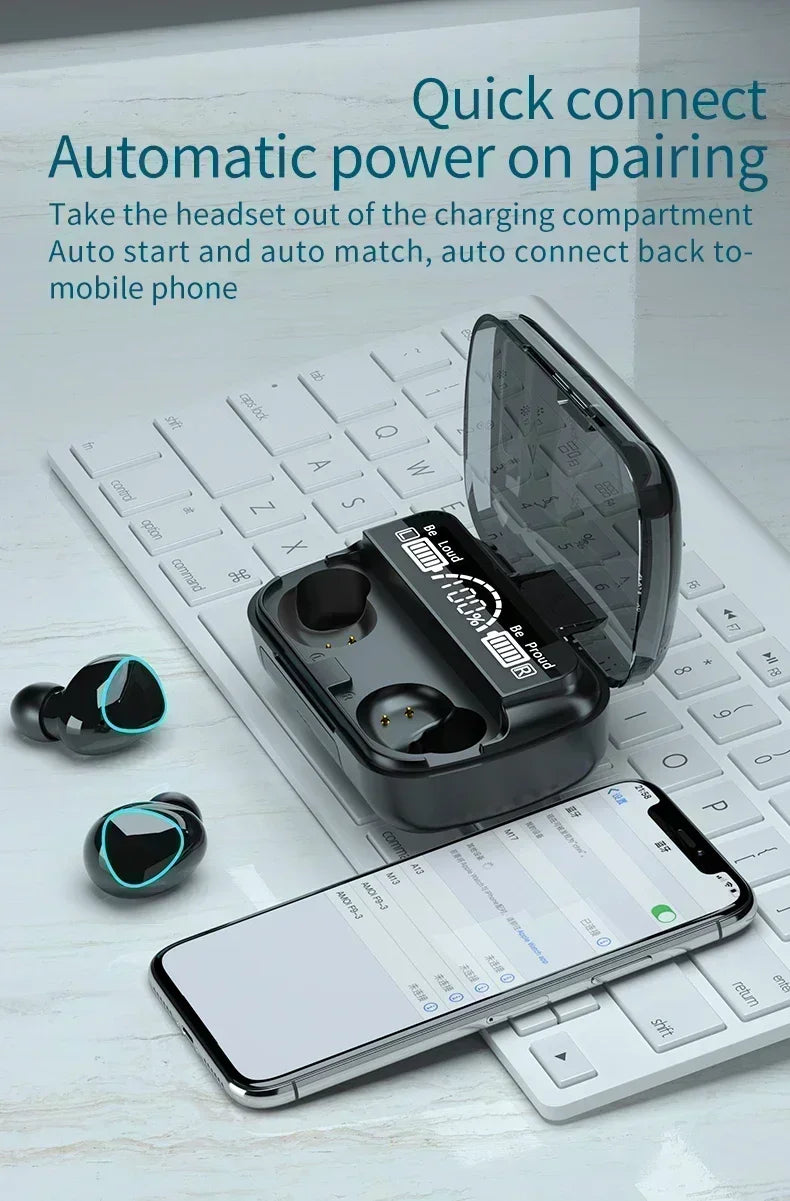 Fone de Ouvido Sem Fio M10 – Fones Bluetooth à Prova d’Água