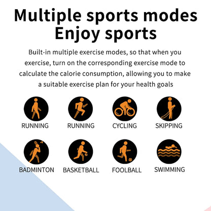 relógio inteligente à prova d’água com monitor de sono, frequência cardíaca, Bluetooth para Android e iOS