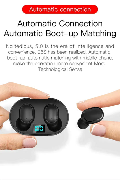 E6s sem fio bluetooth fones de ouvido tws bluetooth fone de ouvido sem fio com cancelamento de ruído