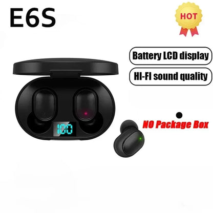 E6s sem fio bluetooth fones de ouvido tws bluetooth fone de ouvido sem fio com cancelamento de ruído