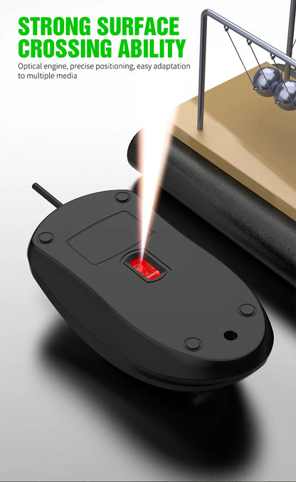 mouse com fio 301 para escritório e jogos para computador desktop, laptop e uso empresarial mouse óptico USB