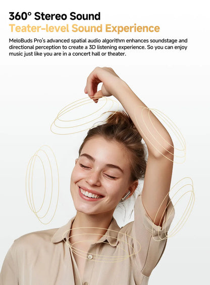 fone de ouvido sem fio QCY MeloBuds Pro ANC bluetooth 5.3 áudio de alta resolução com LDAC earbuds com cancelamento de ruído ativo de 46dB headphones